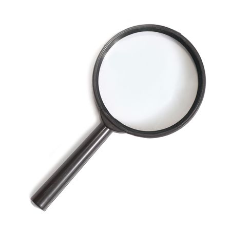 Magnifying glass isolated on the white backgroundの写真素材