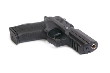 The black gun isolated on white backgrouの写真素材