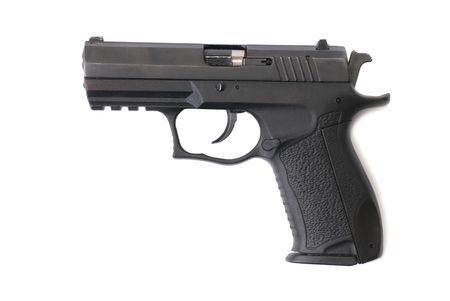 The black gun isolated on white backgroundの写真素材