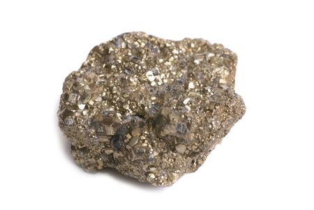 Nugget on fool's gold isolated on white.の写真素材