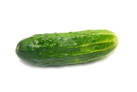 Green cucumber isolated on the white backgroundの写真素材