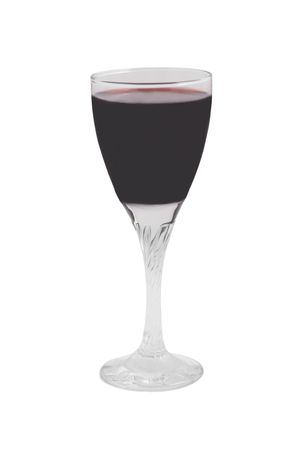 Glass with red wine isolated on white backgroundの写真素材