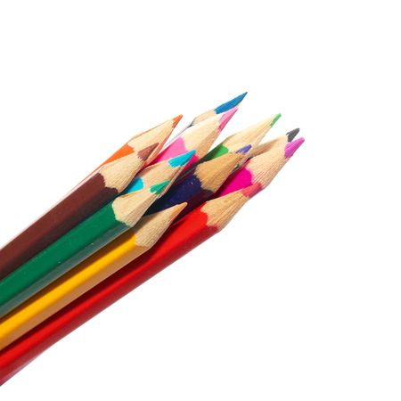 Color pencils isolated on the white backgroundの写真素材