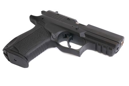 The black gun isolated on white backgroundの写真素材