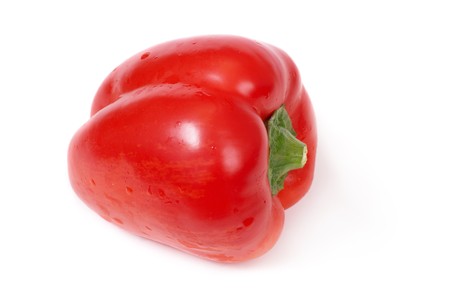 Red paprika isolated on the white backgroundの写真素材