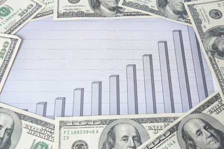 Money with chart can be used for financial conceptの写真素材