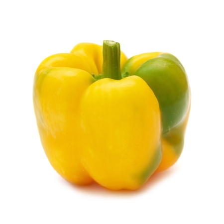 Yellow  pepper paprica (capsicum frutescens) isolated on white backgroundの写真素材