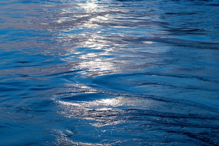 Blue water with sun line can be used for backgroundの写真素材
