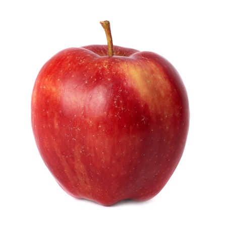 Red fresh apple isolated on white backgroundの写真素材