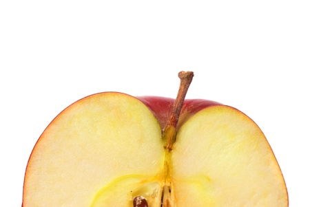 Half of red apple fresh isolated on white backgroundの写真素材