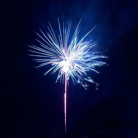 Colorful fireworks on the black sky backgroundの写真素材