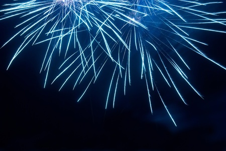 Colorful fireworks on the black sky backgroundの写真素材