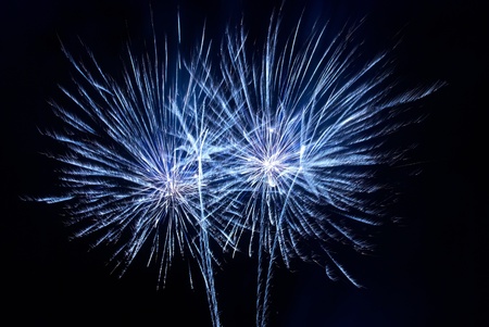 Colorful fireworks on the black sky backgroundの写真素材