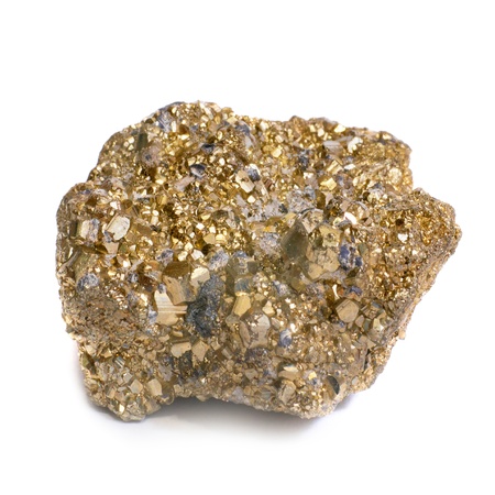 Nugget on fool's gold isolated on white.の写真素材