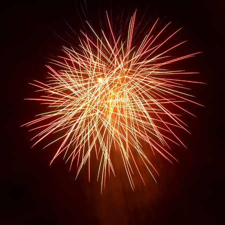 Colorful fireworks on the black sky backgroundの写真素材