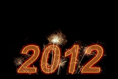 Happy new 2012 year. Postcard with fireworks and free space