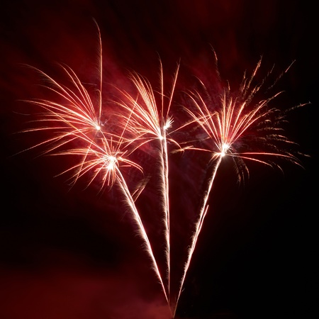 Colorful fireworks on the black sky backgroundの写真素材