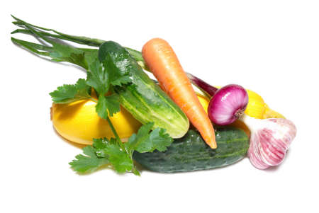Multi vegetables isolated on the white backgroundの写真素材