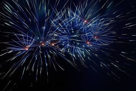 Colorful fireworks on the black sky backgroundの写真素材