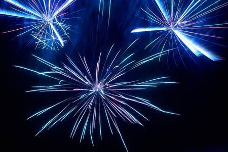Colorful fireworks on the black sky backgroundの写真素材