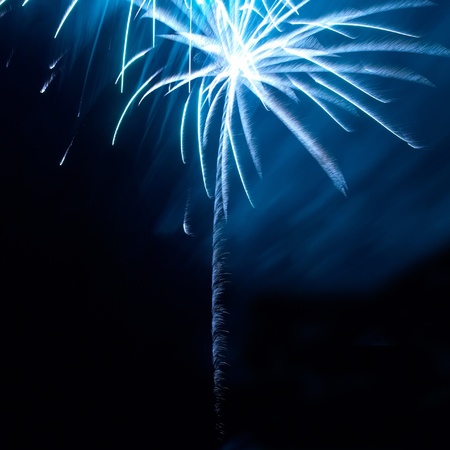 Colorful fireworks on the black sky backgroundの写真素材