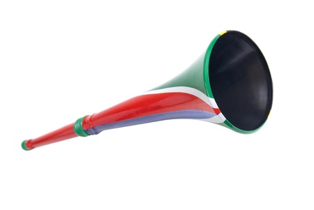 South African Vuvuzela isolated on white backgroundの写真素材