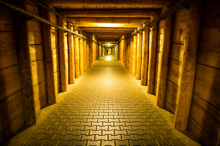 Underground corridor in Wieliczka Salt Mineの写真素材