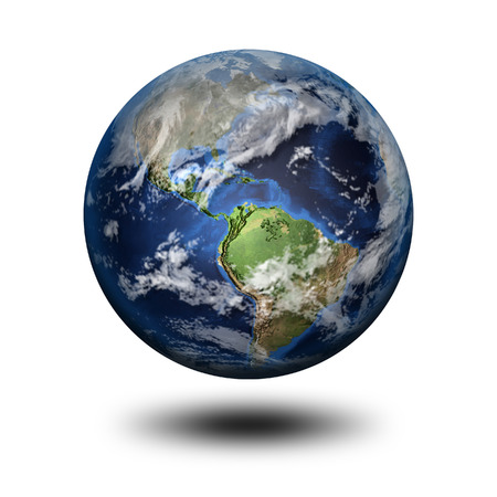 3D image of planet Earth with shadow. View to North and Latin America. Elements of this image furnished by NASA.の写真素材