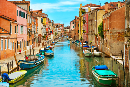 Grand Canal and Basilica Santa Maria della Salute in sunny day. Venice, Italyの写真素材