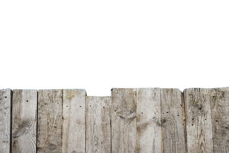 Old wooden planks isolated on white backgroundの写真素材