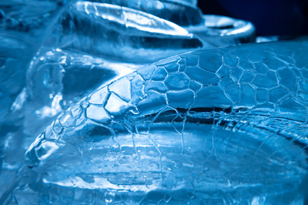 Blue ice. Abstract texture for winter backgroundの写真素材