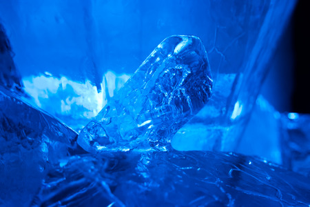 Blue ice crystal. Abstract texture for winter backgroundの写真素材