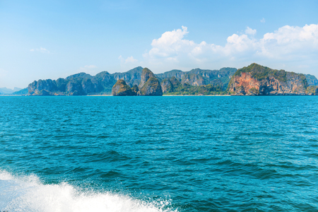 Beautiful sea landscape with turquoise water and tropical rock islandsの写真素材