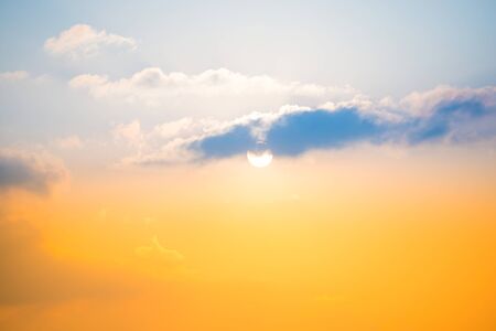 Cloudscape with bright sky and beautiful dramatic sunset. Can be used as background