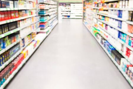 Market shop or supermarket interior as blurred store backgroundの写真素材