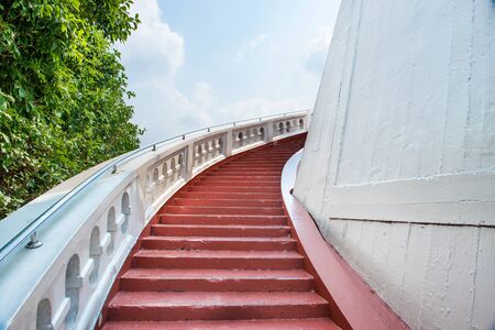 View of empty spiral staircase. Can be used as architecture or business concept stairs up step by step.の写真素材