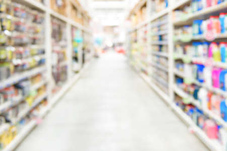 Market shop and supermarket interior as blurred store backgroundの写真素材