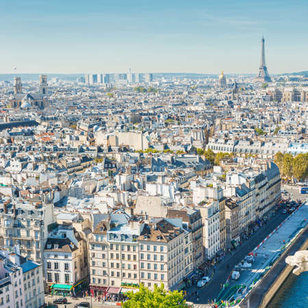 Paris cityscape with Eilffel tower and city viewの写真素材