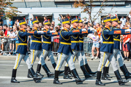 KIEV, UKRAINE - AUGUST 24, 2021: Military parade in Kiev, dedicated to the Independence Day of...