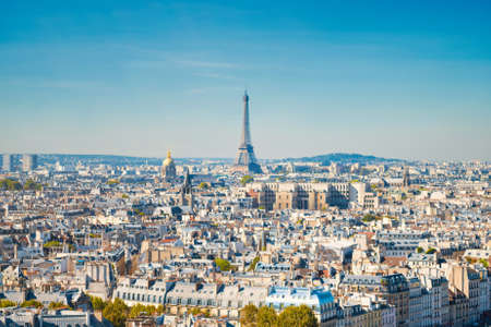Paris cityscape with Eilffel tower and city viewの写真素材