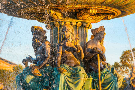 Fountain on Place de la Concorde in Paris, Franceの写真素材