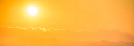 Mountains sunset panorama landscape with sunset sky