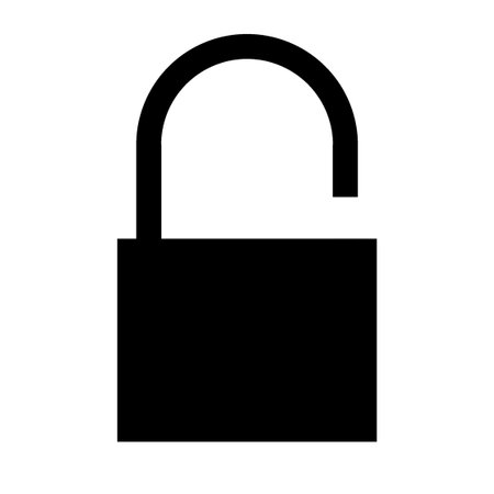 Lock open unlock flat icon illustration image isolated on white backgroundの写真素材