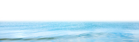 Blue sea water panorama for your design isolated on white backgroundの写真素材
