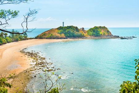 Beach on tropical island, tropic island landscapeの写真素材