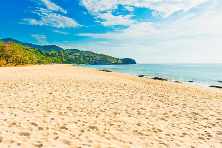 Beach on tropical island, tropic island landscapeの写真素材