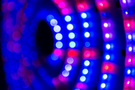 Abstract lights in spiral circle, abstract holiday backgroundの写真素材