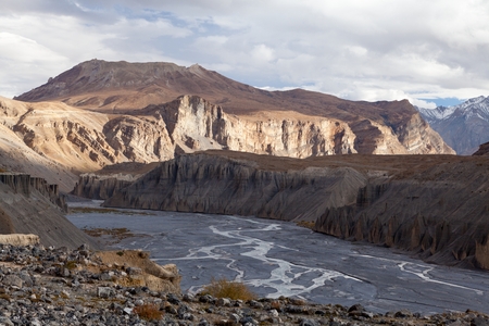 Valley of the Spiti River Spiti Himachal Pradesh India.の写真素材
