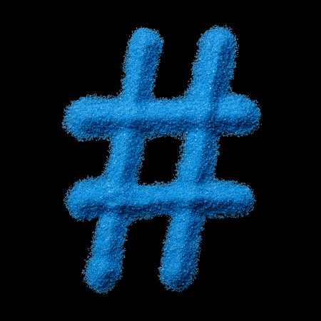 Hashtag symbol from crushed sandの写真素材