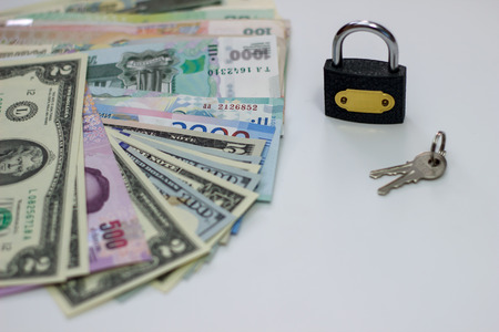 Lock on the dollarsの写真素材